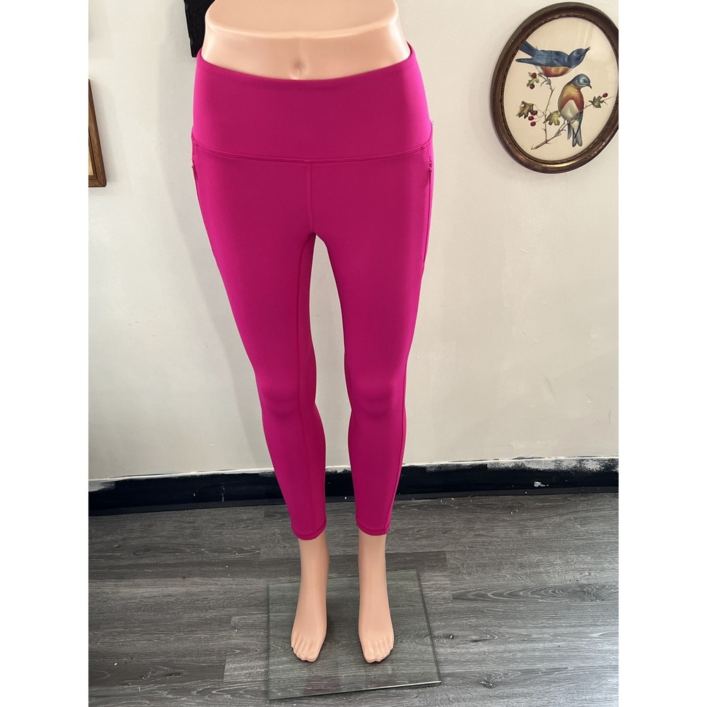 Spyder Active Hot Pink High-Waist Athletic Leggings Zipper Pockets Size S